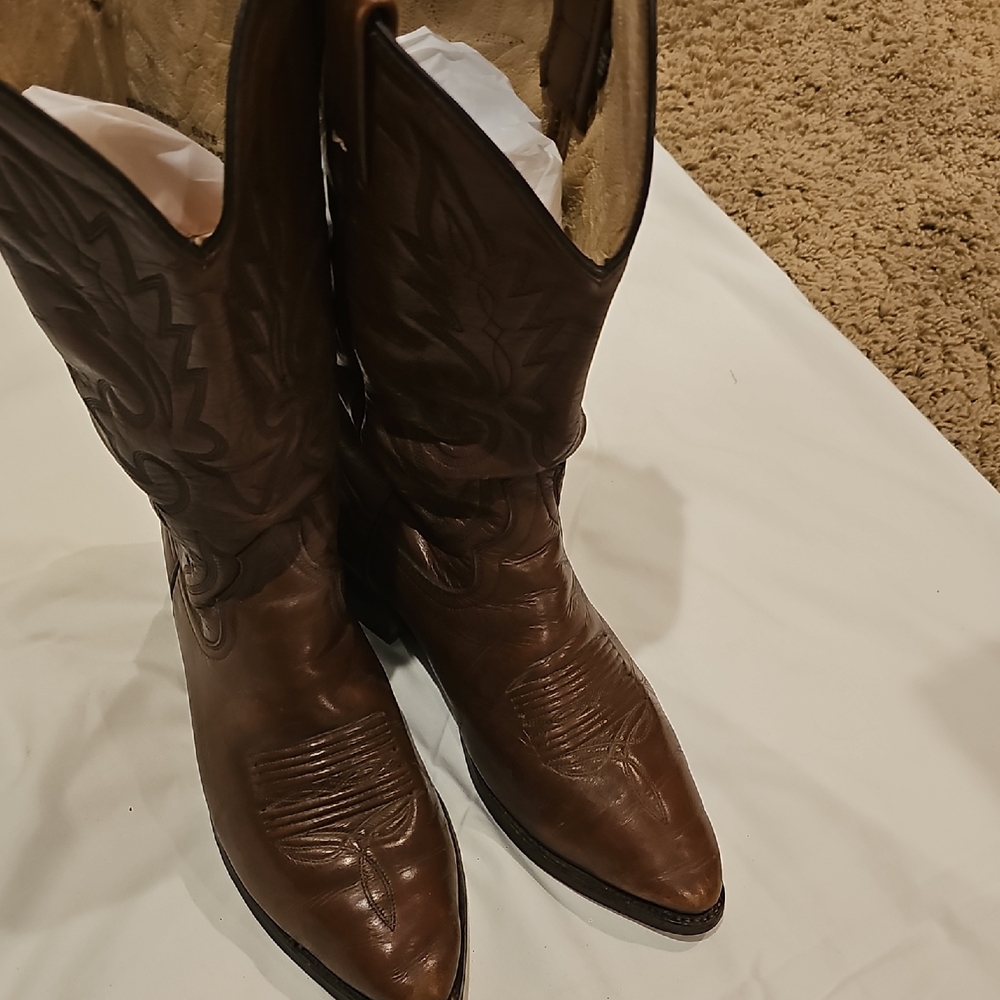 Brown Leather Dan Post Cowboy Boots